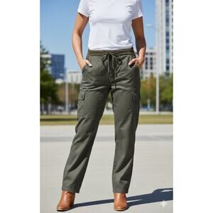 VTG Gloria Vanderbilt Women 12 Olive Green Gorpcore Cargo Straight Leg Pants